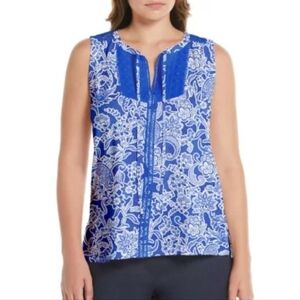NWT Rafaella Ladies Sleeveless Top in Blue Size Medium